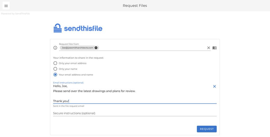 Request files without a SendThisFile account